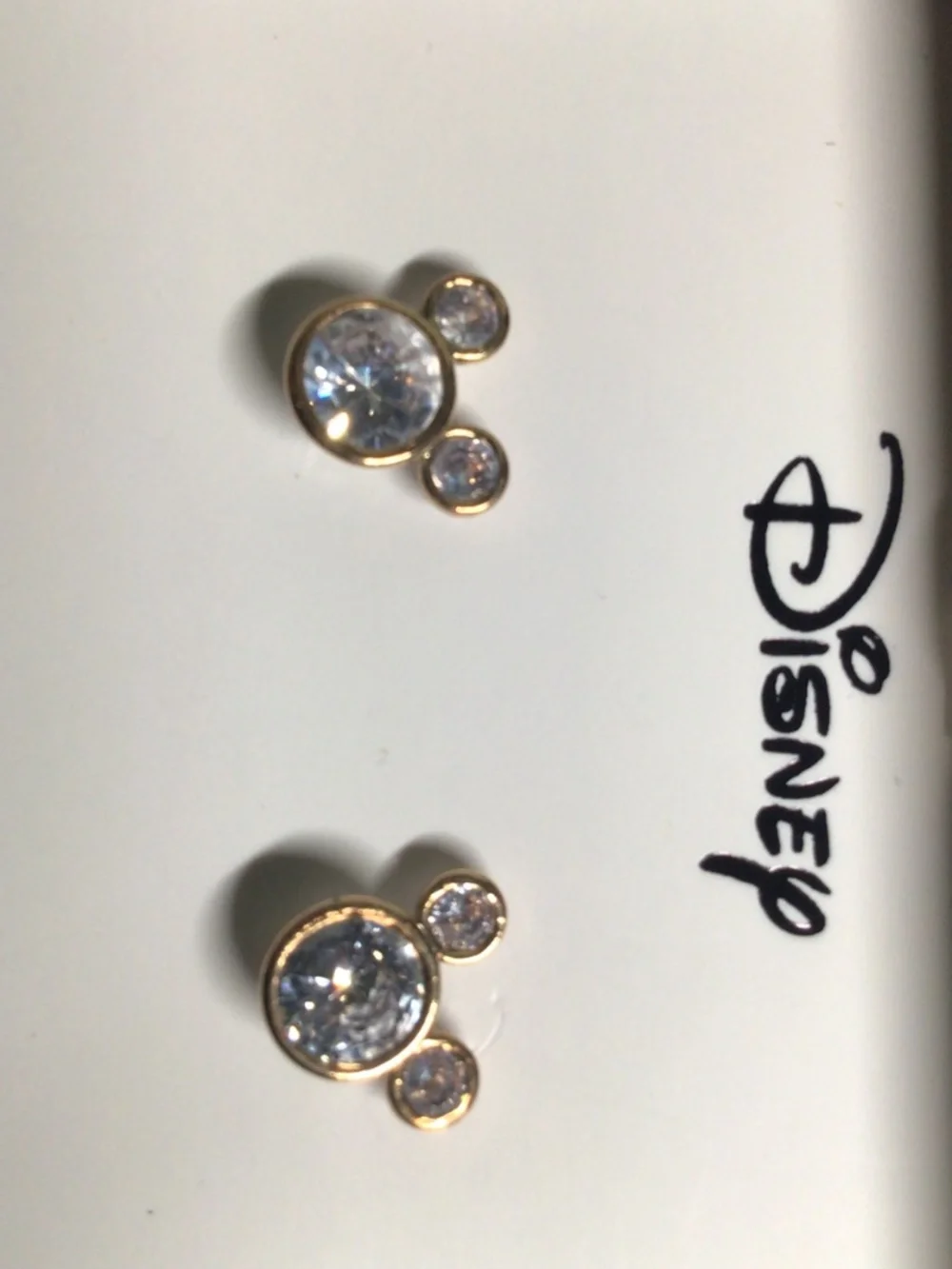 Disney Mickey Mouse 10kt Gold Cubic Zirconia Stud Earrings